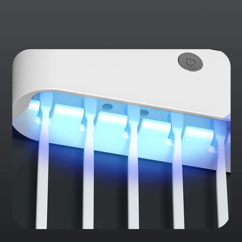 Porte-brosse à dents multifonctions UV à séchage rapide Stérilisateur de stockage pour brosses à dents avec dentifrice Squeezer Accès salle de bain domestique