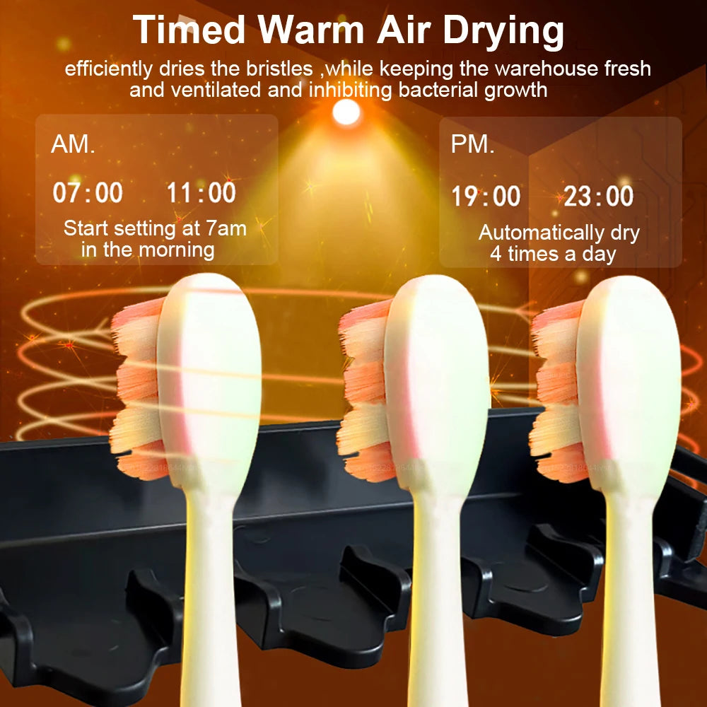 Stérilisateur automatique de brosse à dents UV mural avec écran LED Étui rechargeable pour brosse à dents