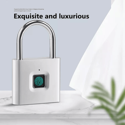Compact Smart Fingerprint Padlock - Waterproof, Keyless Security, USB rechargeable, aluminium léger - Idéal pour les bagages, valises et sacs à dos