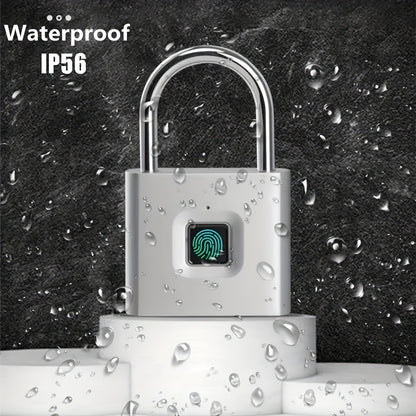 Compact Smart Fingerprint Padlock - Waterproof, Keyless Security, USB rechargeable, aluminium léger - Idéal pour les bagages, valises et sacs à dos