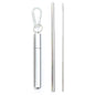 Paille télescopique en acier inoxydable Paille métallique portable avec brosse de nettoyage Voyage Pique-nique Pliable Pailles Fournitures de fête