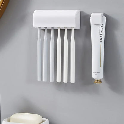 Nouveau porte-brosse à dents de salle de bain, support mural pour dentifrice, porte-brosse à dents sans punch, accessoires de salle de bain