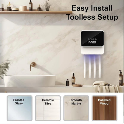 Stérilisateur automatique de brosse à dents UV mural avec écran LED Étui rechargeable pour brosse à dents