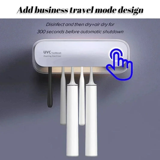 Nouveau stérilisateur de brosse à dents UV Support de brosse à dents intelligent à séchage automatique rapide monté sur mur avec lumière de capteur intelligente