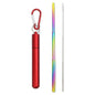 Paille télescopique en acier inoxydable Paille métallique portable avec brosse de nettoyage Voyage Pailles Pique-nique Fournitures de fête Outils de barre