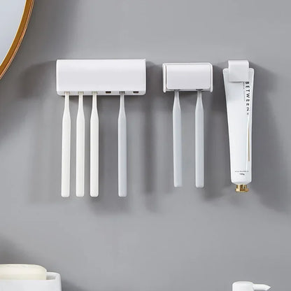 Nouveau porte-brosse à dents de salle de bain, support mural pour dentifrice, porte-brosse à dents sans punch, accessoires de salle de bain