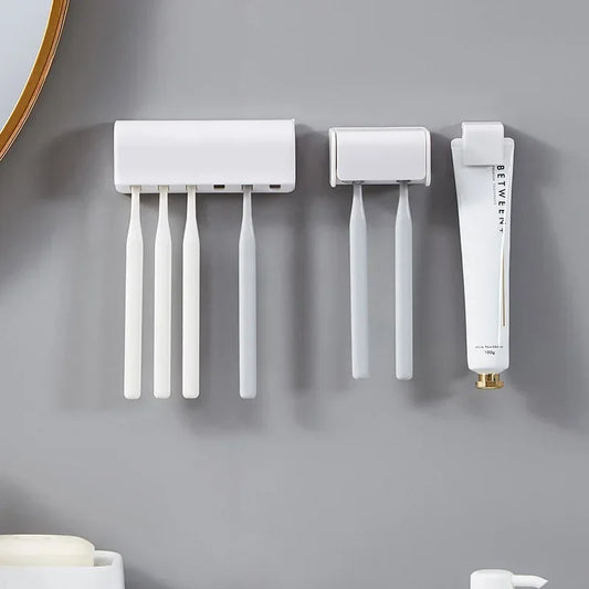 Nouveau porte-brosse à dents de salle de bain, support mural pour dentifrice, porte-brosse à dents sans punch, accessoires de salle de bain