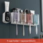 Organisateur de support de brosse à dents de salle de bain avec presse-dentifrice à tasse.