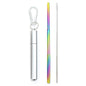 Paille télescopique en acier inoxydable Paille métallique portable avec brosse de nettoyage Voyage Pique-nique Pliable Pailles Fournitures de fête
