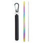 Paille télescopique en acier inoxydable Paille métallique portable avec brosse de nettoyage Voyage Pailles Pique-nique Fournitures de fête Outils de barre