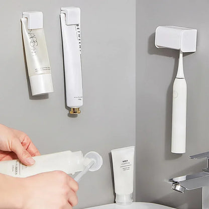 Nouveau porte-brosse à dents de salle de bain, support mural pour dentifrice, porte-brosse à dents sans punch, accessoires de salle de bain